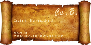 Csiri Bernadett névjegykártya